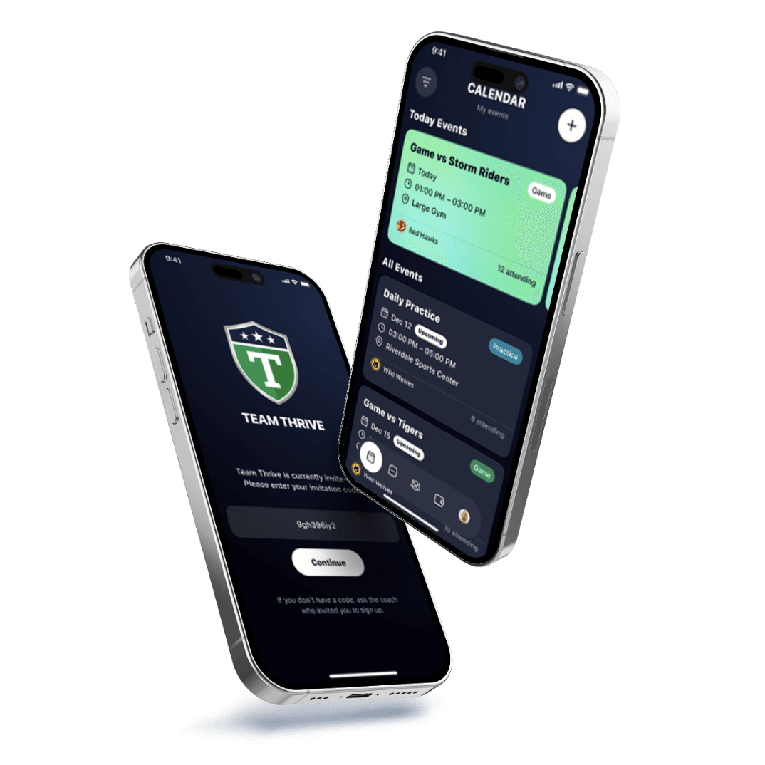 Team Thrive app screenshots